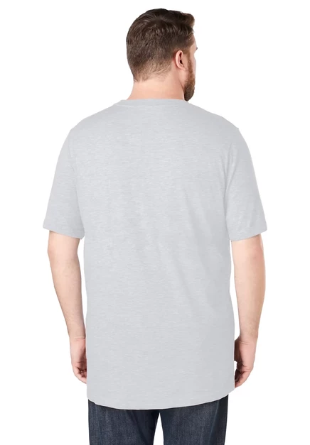 Легкая футболка KingSize Big & Tall, не дающая усадки, с удлиненным вырезом горловины и карманами white