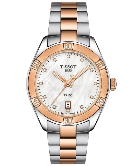 Женские часы Tissot PR 100 Sport Chic 36 мм, с бриллиантами
