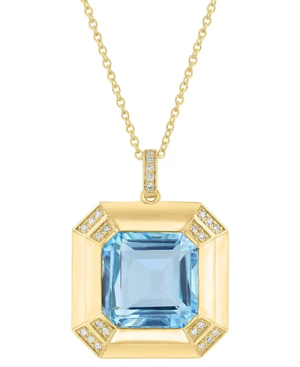 Женское колье EFFY Sky Blue Topaz 18″ 12,5 кт, позолоченное, голубое