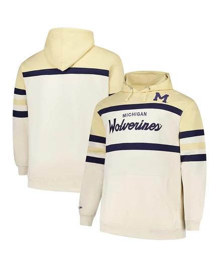 Мужское худи Mitchell & Ness Head Coach Michigan, кремовое