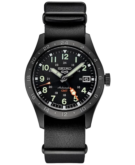 Мужские часы Seiko 5 Sports GMT автоматические 39 мм, черные