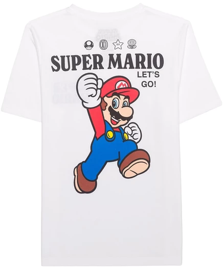 Футболка для мальчиков Mario Bros «Let's Go», белая