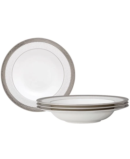 Набор суповых тарелок Noritake Odessa Platinum, 4 шт., белый