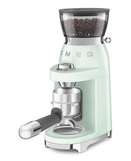 Кофемолка SMEG 50 в ретро-стиле для приготовления кофе и эспрессо зеленого цвета