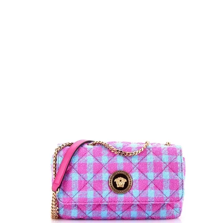 Женская сумка Pre-Owned Versace Mini Medusa на цепочке, розовая