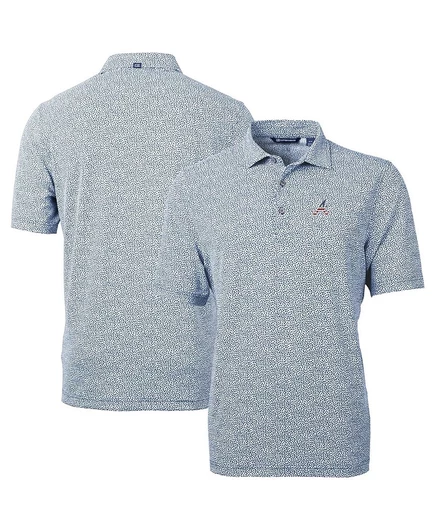 Мужская рубашка-поло Cutter & Buck Virtue Eco-Pique Atlanta Braves, синяя