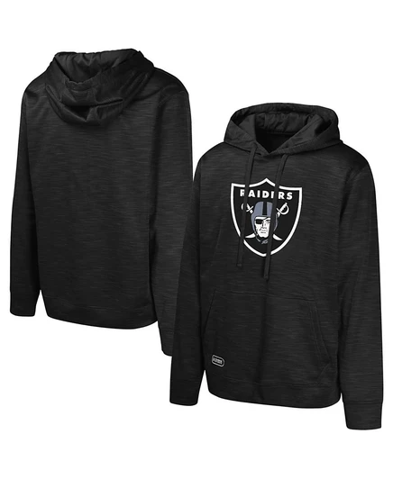 Мужской черный флисовый пуловер с капюшоном Las Vegas Raiders Streak black