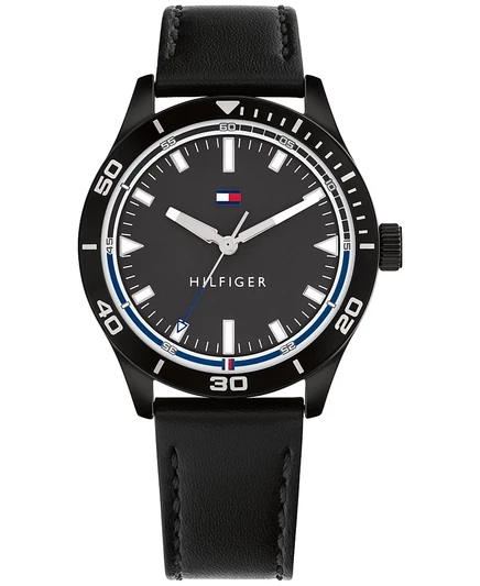 Мужские часы Tommy Hilfiger 38 мм, ремешок кожа, синие