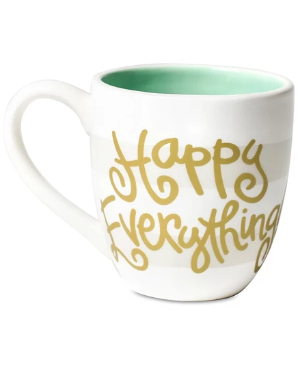 Кружка Happy Everything White Stripe 470 мл, белая
