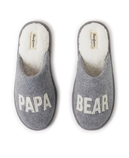 Мужские тапочки Dearfoams Carson Papa Bear, серые