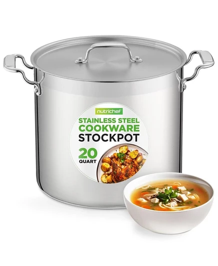 Кастрюля NutriChef Stockpot 19 л для индукции, серебристая