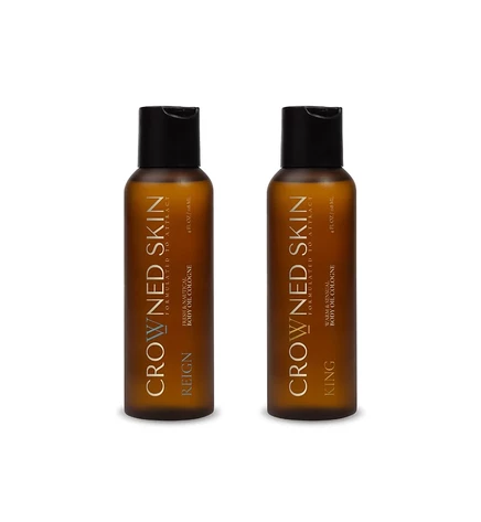 Набор масел для тела Crowned Skin King и Reign Body Oil коричневого цвета