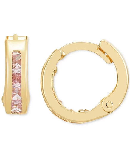 Детские серьги-конго Macy's 14K с фианитами 10 мм, розовые