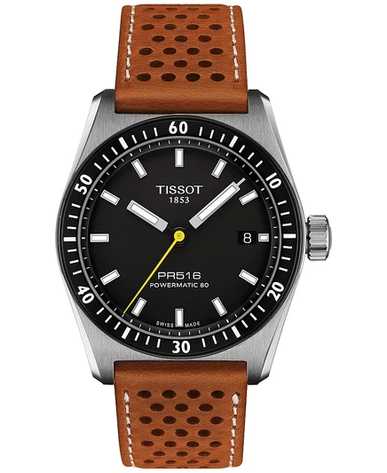 Мужские часы Tissot PR516, 38 мм, коричневый ремешок