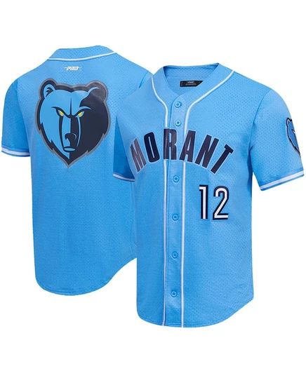 Мужская рубашка на пуговицах Ja Morant Blue Memphis Grizzlies Capsule Player blue