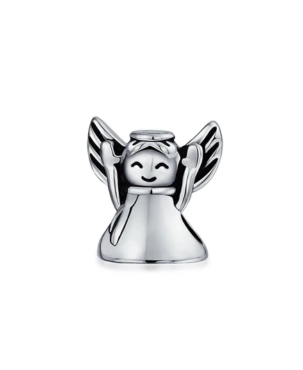 Шарм Bling Jewelry Happy Guardian с ангелом и звездой, серебристый