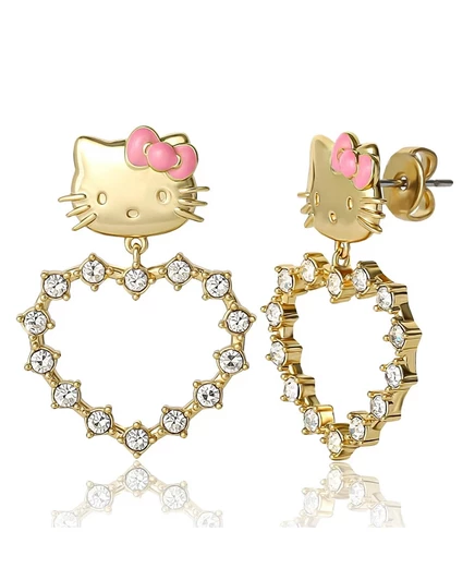 Серьги-гвоздики Hello Kitty Sanrio Heart на крючках мульти