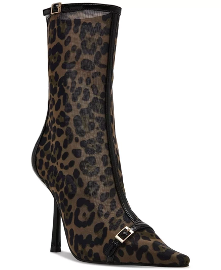  Женские ботильоны из сетчатого платья Ashlin с пряжками leopard mesh