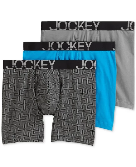 Мужские боксер-брифы Jockey ActiveStretch 7″, 3 шт., серые