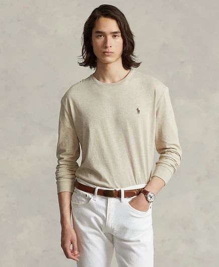 Мужской лонгслив Polo Ralph Lauren, песочный меланж