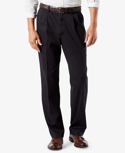 Мужские брюки Dockers Easy Classic плиссированные, стрейч, синие