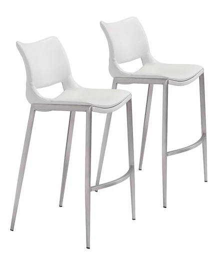 Барные стулья ZUO Ace, 2 шт., белые