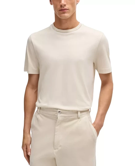 Мужская футболка Hugo Boss хлопковая  open white