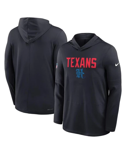 Мужская синяя футболка с капюшоном и длинными рукавами Houston Texans Alt Pack Pass Accuracy Performance от Houston Texans. blue