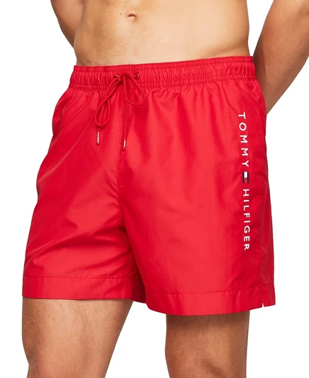 Мужские плавки-шорты Tommy Hilfiger с кулиской и логотипом, внутр. шов 18 см