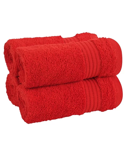 Набор из 4 лицевых полотенец American Soft Linen Bekos Premium, красный