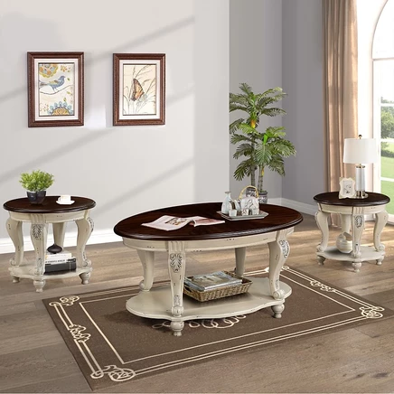 Набор кофейных столиков Streamdale Furniture из 3 предметов коричнево-бежевый