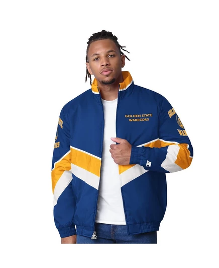 Мужская куртка Royal Golden State Warriors Captain Oxford на молнии для начинающих royal
