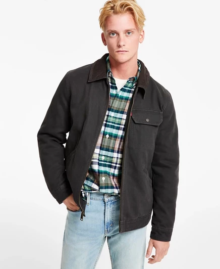 Мужская куртка Levi's из хлопкового канваса, зеленая