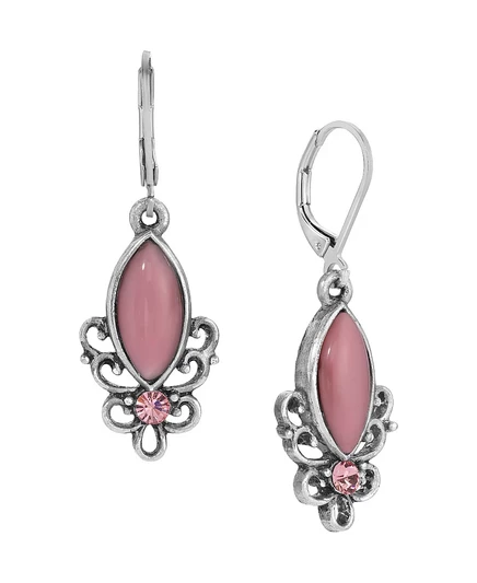 Серьги 2028 Glass Filigree с розовым стеклом, розовые