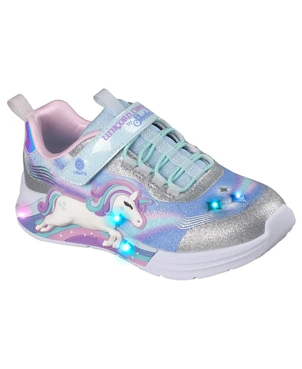 Кроссовки Skechers Little Girls S-Lights: Повседневные кроссовки с застежкой на молнию в виде единорога от Finish Line multi