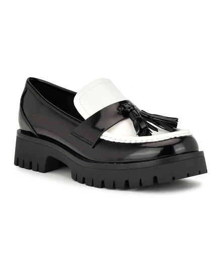 Женские лоферы Nine West Garry, лакированные черно-белые