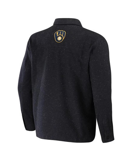Мужская черная застежка Fanatics Milwaukee Brewers Ringstop с полной застежкой black