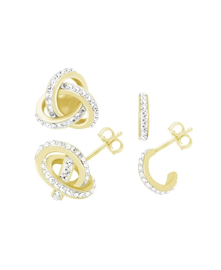 Комплект серег Essentials Loveknot и C-hoop, золотистые