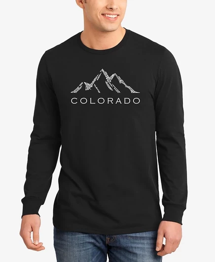 Мужской лонгслив LA Pop Art Colorado Ski Towns, черный