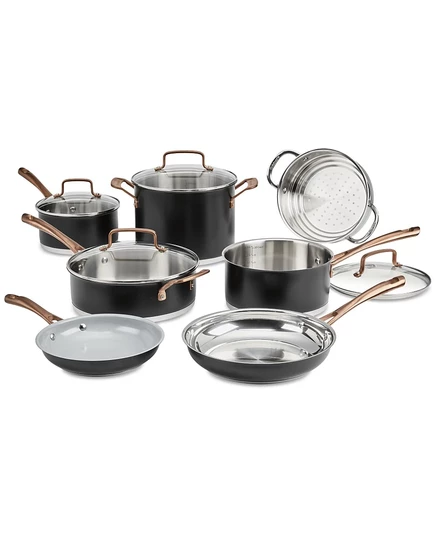 Набор посуды Cuisinart Matte Black Elegance, 11 предметов, черный