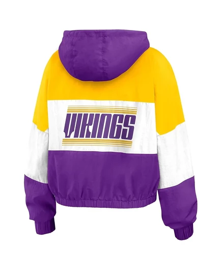 Женская фиолетовая ветровка Minnesota Vikings Color Block на молнии от Erin Andrews от WEAR by Erin Andrews purple, gold