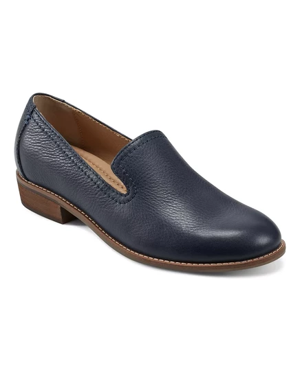  Женские мокасины на плоской подошве без застежки Edna с круглым носком navy leather
