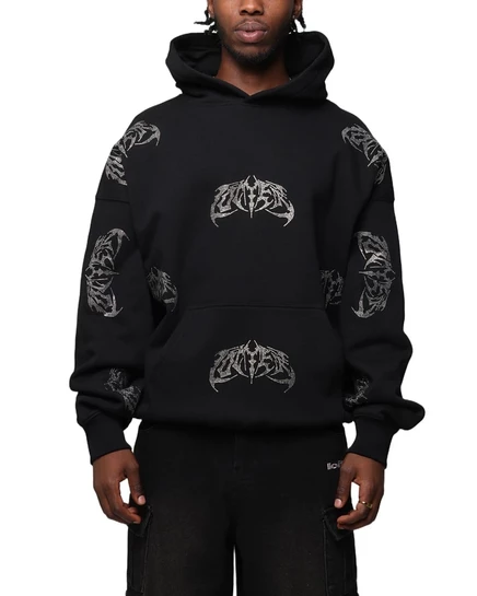 Мужское худи Loiter Metal Rhinestone