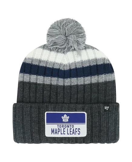 Мужская вязаная шапка 47 Brand Toronto Maple Leafs, серая