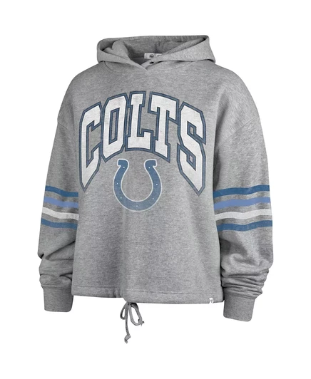 Женский пуловер с капюшоном Heather Gray Distressed Indianapolis Colts Upland Bennett от бренда 47-го года выпуска. heather gray