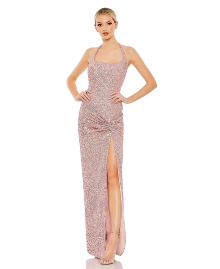 Женское вечернее платье Mac Duggal с пайетками, розовое