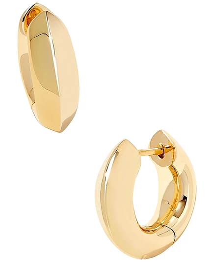 Золотые серьги Kendra Scott из 14-каратной латуни Mikki Metal Huggie желтого цвета