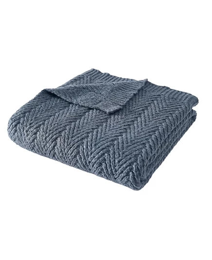 Плед Frye Chevron из иск. мохера 127×178 см, синий
