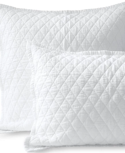 Наволочка Lands End Solid Diamond двойная вуаль, белая