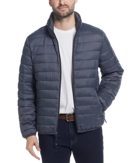 Мужская стеганая куртка Weatherproof с воротником‑подушкой, серая